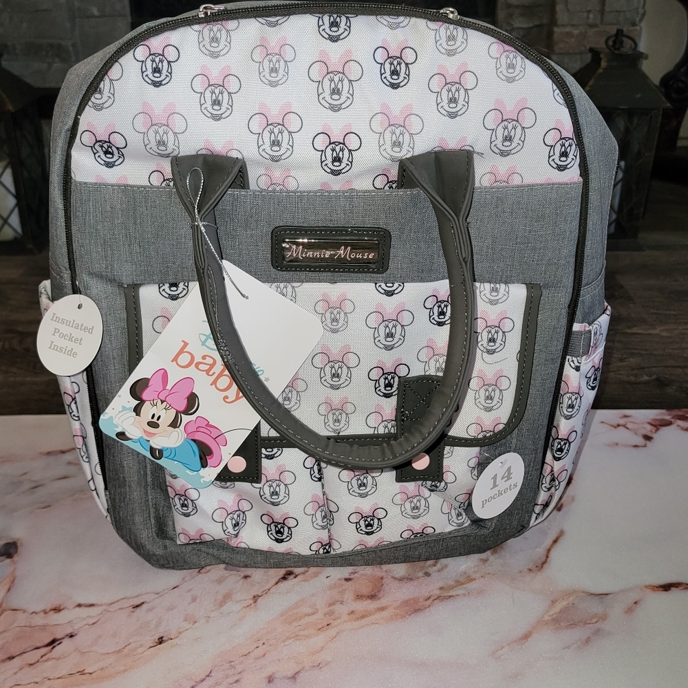 Disney Baby Minnie Mouse Deluxe Diaper Bag Backpack